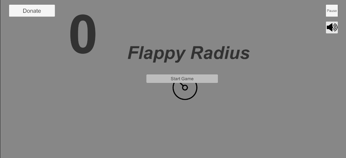 Flappy Radius main menu